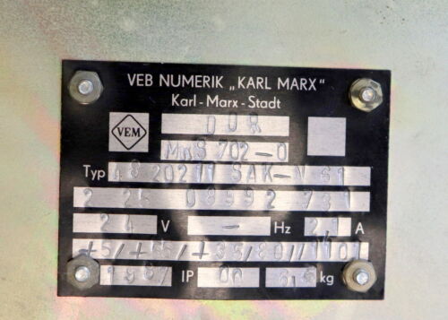 NUMERIK DDR Steuerrechner MRS 702 mit Einschüben MSV2 + MZE1 + 2x MEA1 gebraucht