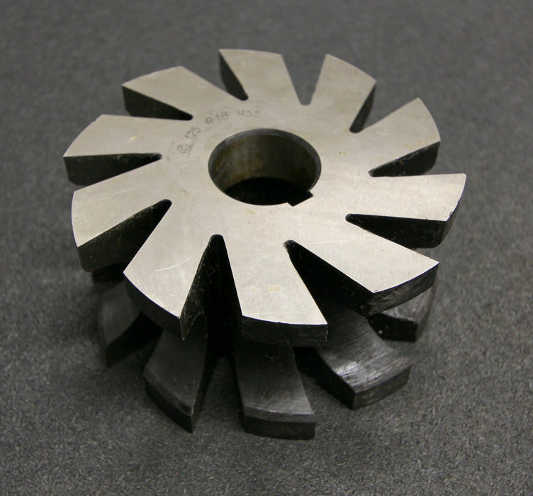 Halbrund-Formfräser konkav Radiusfräser Radius 18mm - 125x62x32mm 10 Spannuten