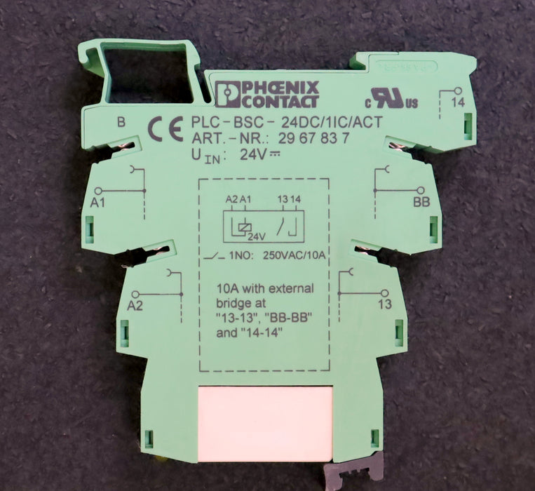 PHOENIX CONTACT 2x Sockel mit Relais Art.Nr. 2967837 PLC-BSC-24DC/1IC/ACT