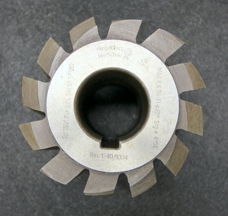 KLINGELNBERG Vollstahlwälzfräser gear hob m = 4,5mm 20° EGW Ø115x90xØ40mm 2gg. R