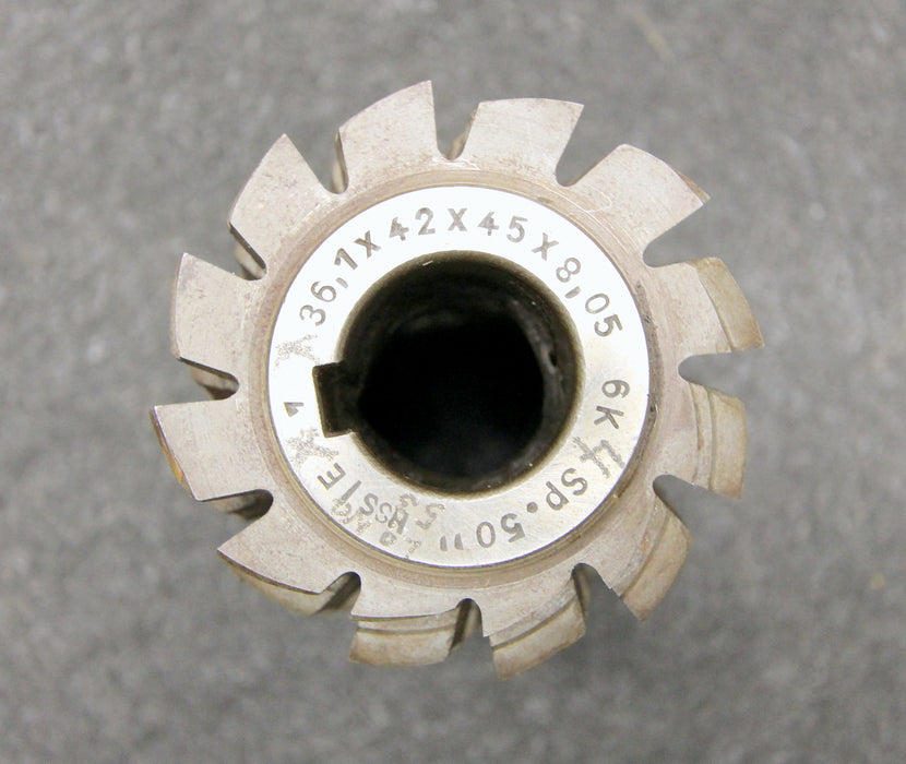 KLINGELNBERG Keilwellenwälzfräser spline hob 6 Keile 36,1x42x45x8,05 mit Höcker