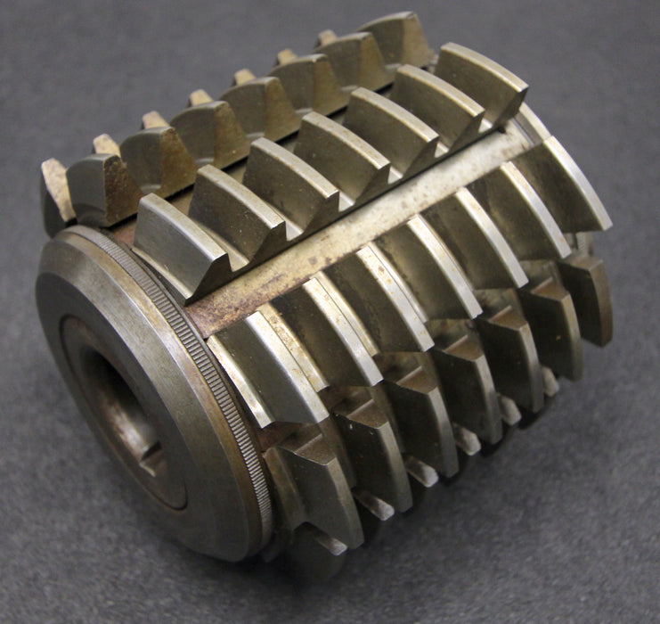 SAAZOR Stollenwälzfräser involute spline hob Fertigfräser m=4,9mm 15° 1gg. Re.