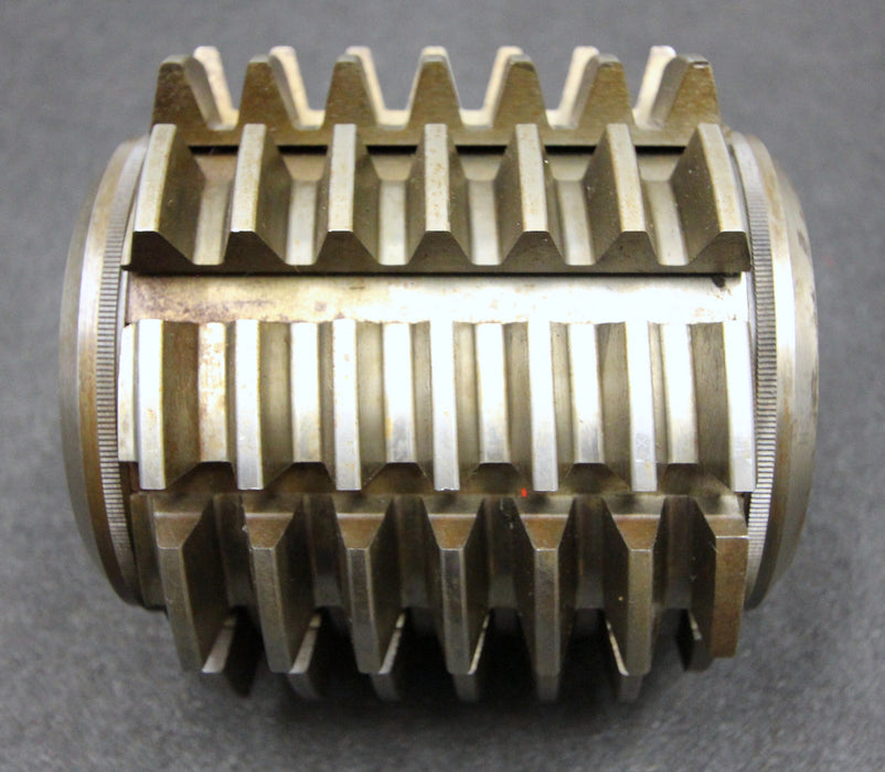 SAAZOR Stollenwälzfräser involute spline hob Fertigfräser m=4,9mm 15° 1gg. Re.