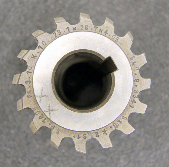 Keilwellenwälzfräser spline hob 10 Keile 23,1x28,7x4,05 mit Höcker Ø65x70xØ27mm