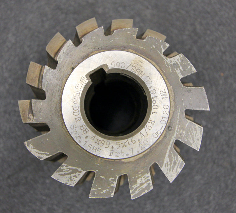 PWS Keilwellenwälzfräser spline hob 6 Keile 88,4x99,5x16,4 Höcker Ø100x100xØ32mm