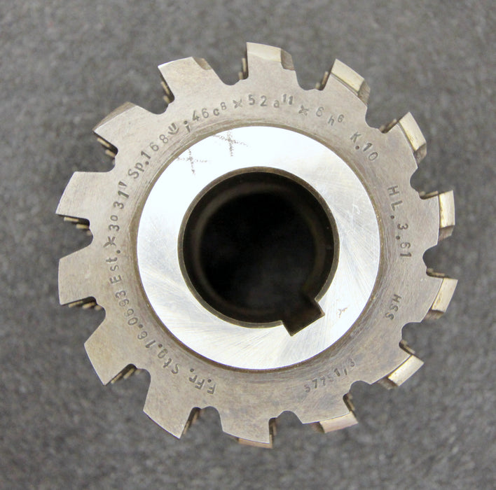 Keilwellenwälzfräser spline hob 10 Keile 46x52x6 mit Höcker Fertigfräser HL 3,61