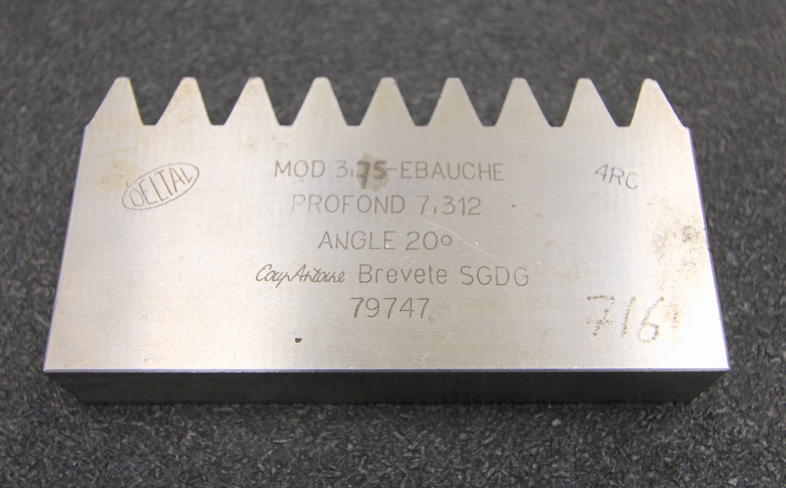 DELTAL Hobelkamm rack cutter m= 3,75 Angle 20°