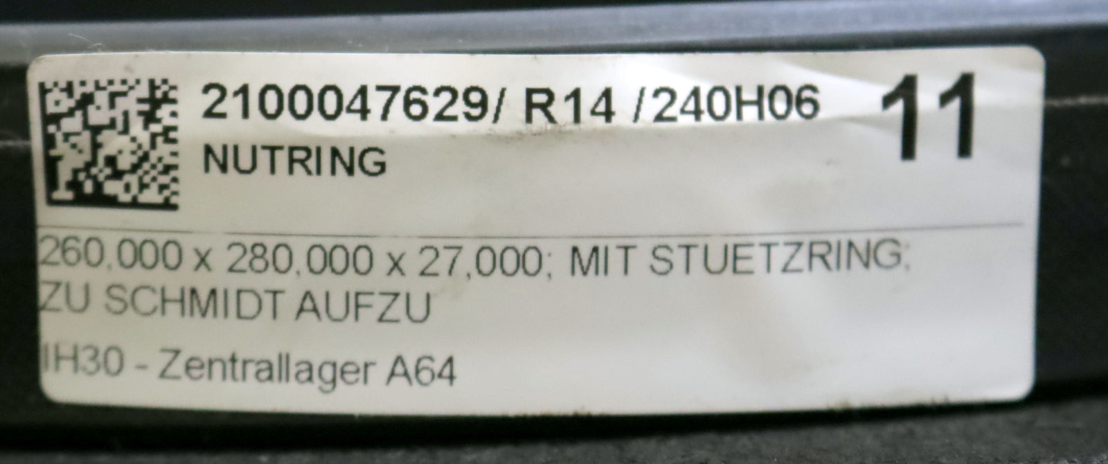SCHMIDT AUFZUG Nutzring mit Stützring 260x280x27mm zu SCHMIDT AUFZUG Nr. 14 918