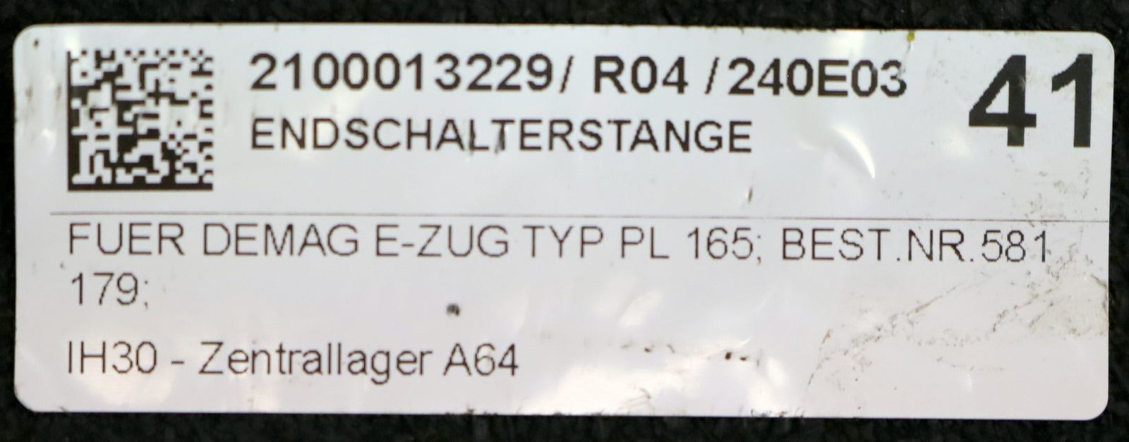 DEMAG Endlagestange für E-Zug PL 165 Best.Nr. 581179 starker Rostansatz