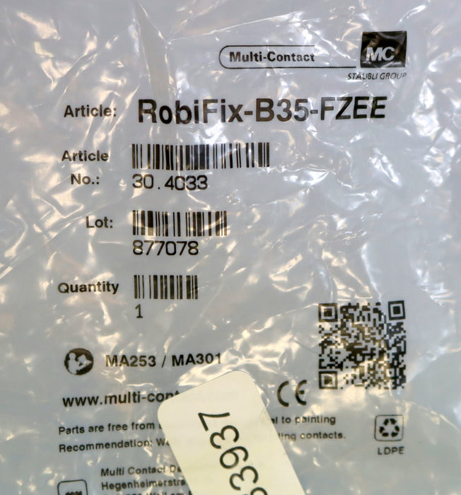 MULTI CONTACT STÄUBLI Buchsengehäuse RobiFix-B35-FZEE Art.Nr. 30.4033 unbenutzt