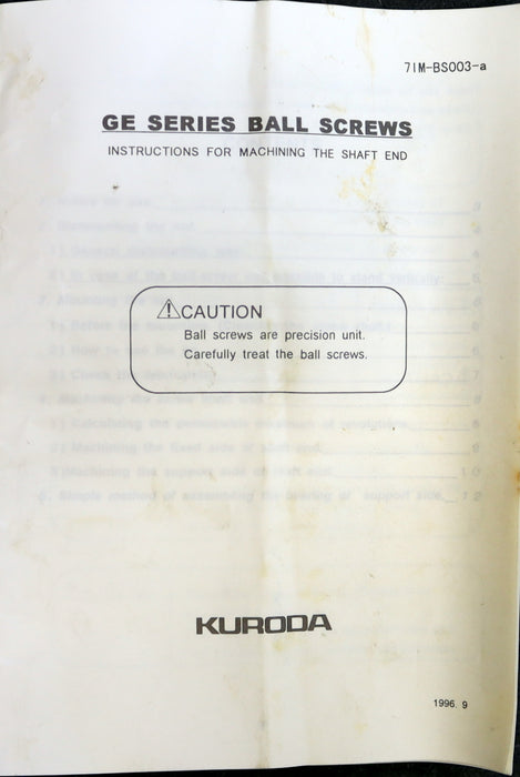 KURODA / JAPAN Kugelrollspindel mit 3x Mutter Model No. GG1210AS-BALR-0605A-3NUT