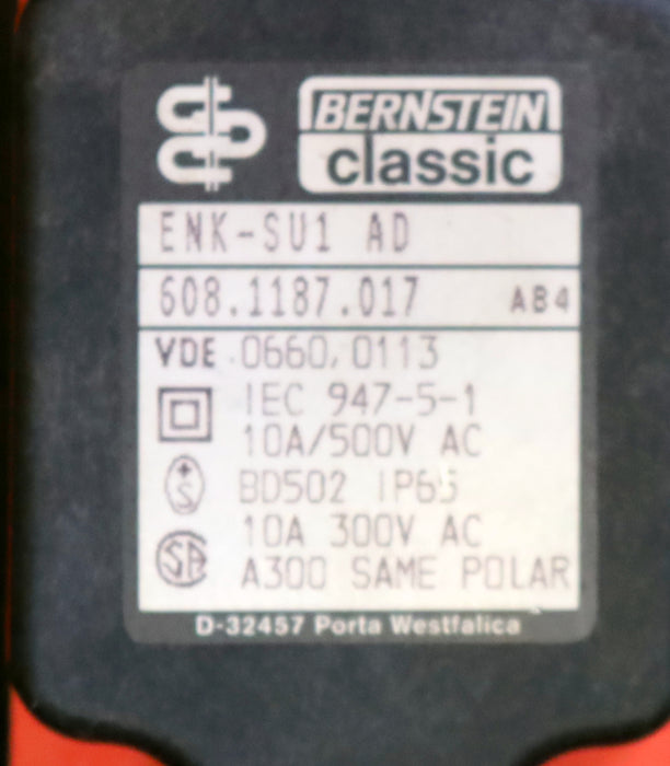 BERNSTEIN Positionsschalter ENK-SU1-AD 608.1187.017 mit Stabhalterung 500VAC 10A