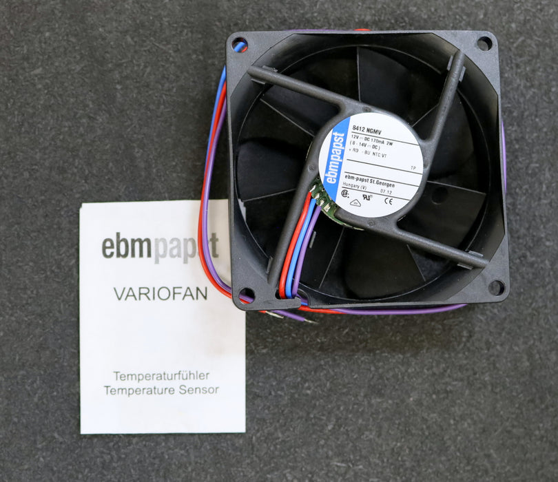 PAPST Lüfter 8412 NGMV 80x80x25mm 8-14VDC 12VDC 0,17A 2W unbenutzt in OVP