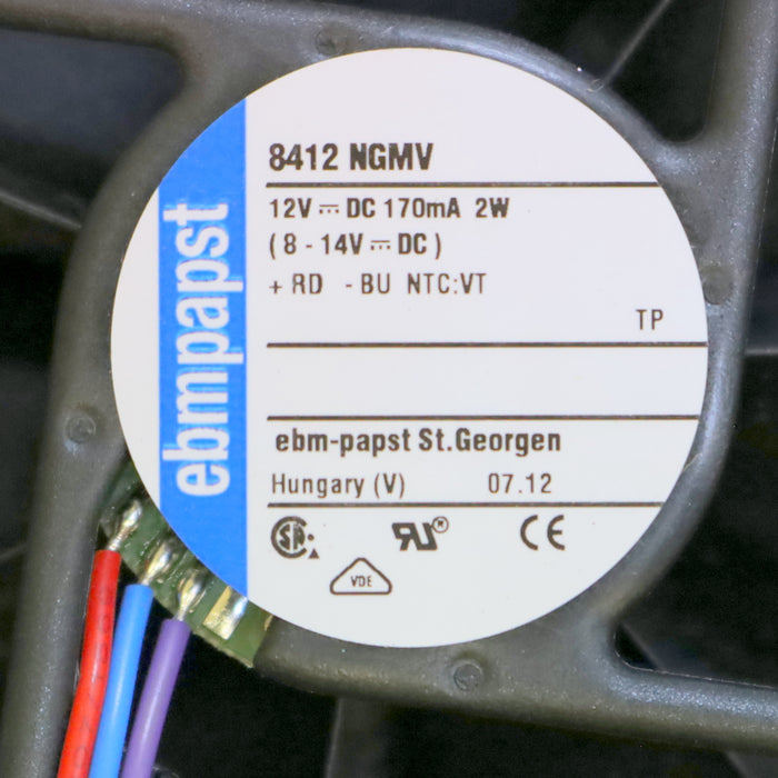 PAPST Lüfter 8412 NGMV 80x80x25mm 8-14VDC 12VDC 0,17A 2W unbenutzt in OVP