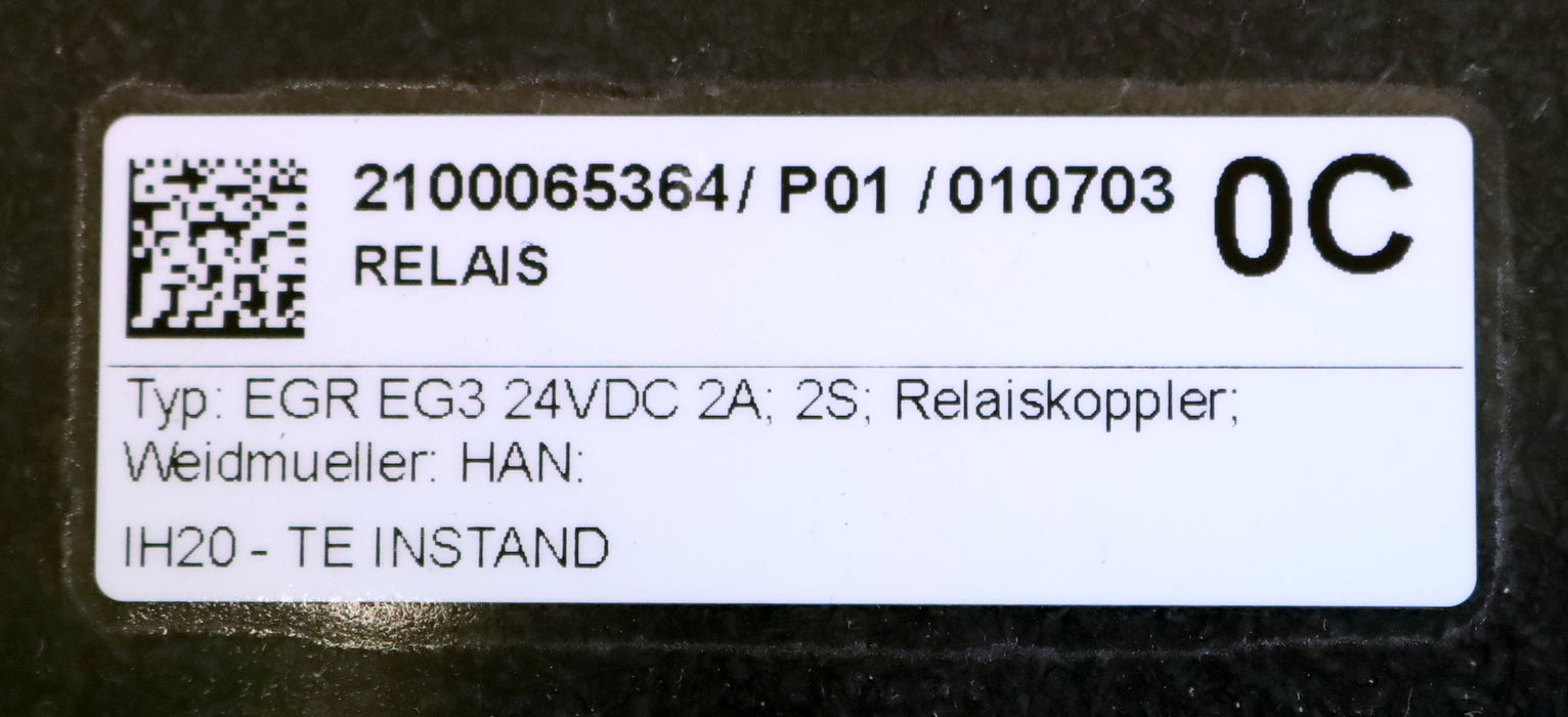 WEIDMUELLER Relais 1780.6 EGR 24VDC EG3 Gr. C 250VAC 2,5mm² Relaiskoppler