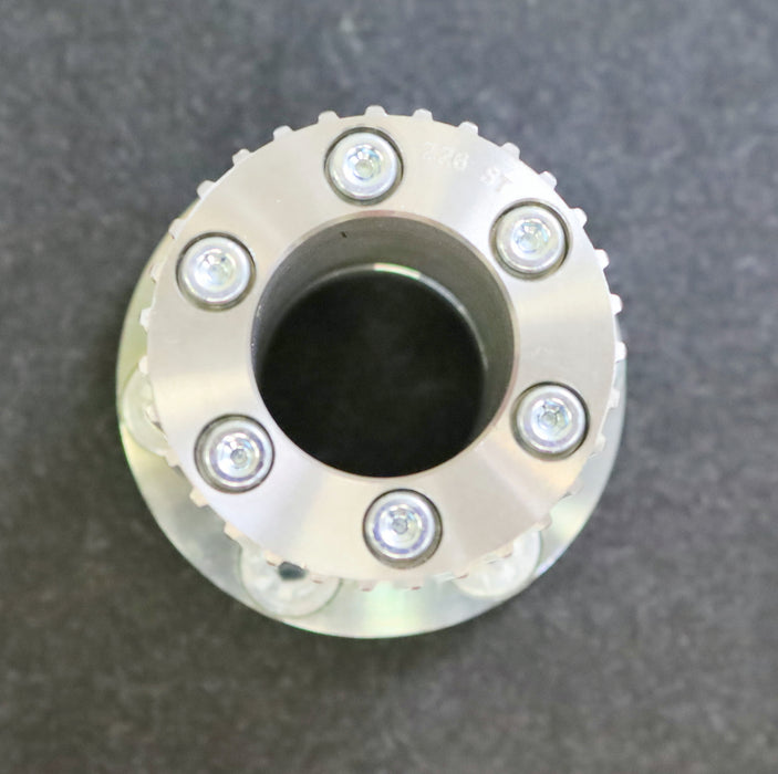 Edelstahl - Zahnscheibe 2-teilig mit 2 Satz Schrauben 46AT5/31 Profil AT5 Z=31