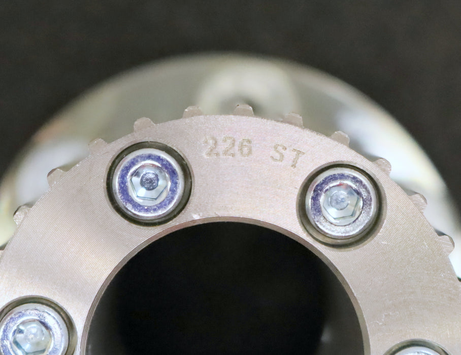 Edelstahl - Zahnscheibe 2-teilig mit 2 Satz Schrauben 46AT5/31 Profil AT5 Z=31