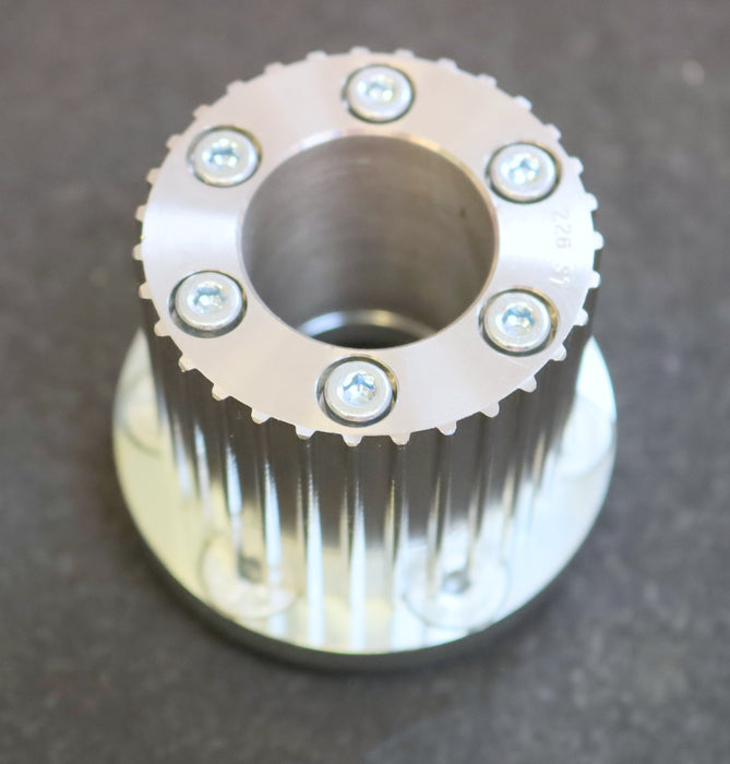 Edelstahl - Zahnscheibe 2-teilig mit 2 Satz Schrauben 46AT5/31 Profil AT5 Z=31