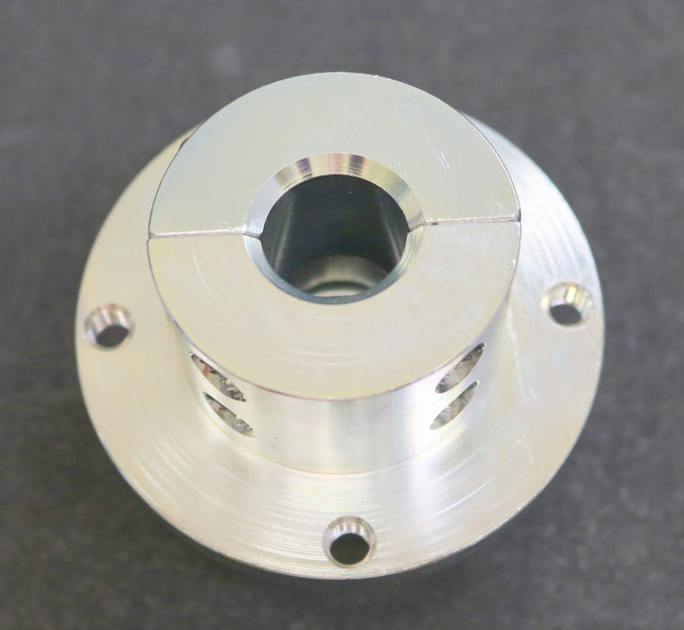 Schalenkupplung geteilt mit Flansch für WellenØ 22mm C45 verchromt Breite 83mm