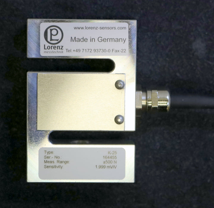 LORENZ Kraftsensor K-25 Nennkraft +/- 500N Kabellänge 3m mit Prüfprotokoll