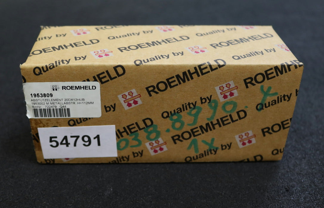 ROEMHELD Abstützelement 20Dx12HUB 1953809 1953002 mit Metallabstreifer H= 112mm