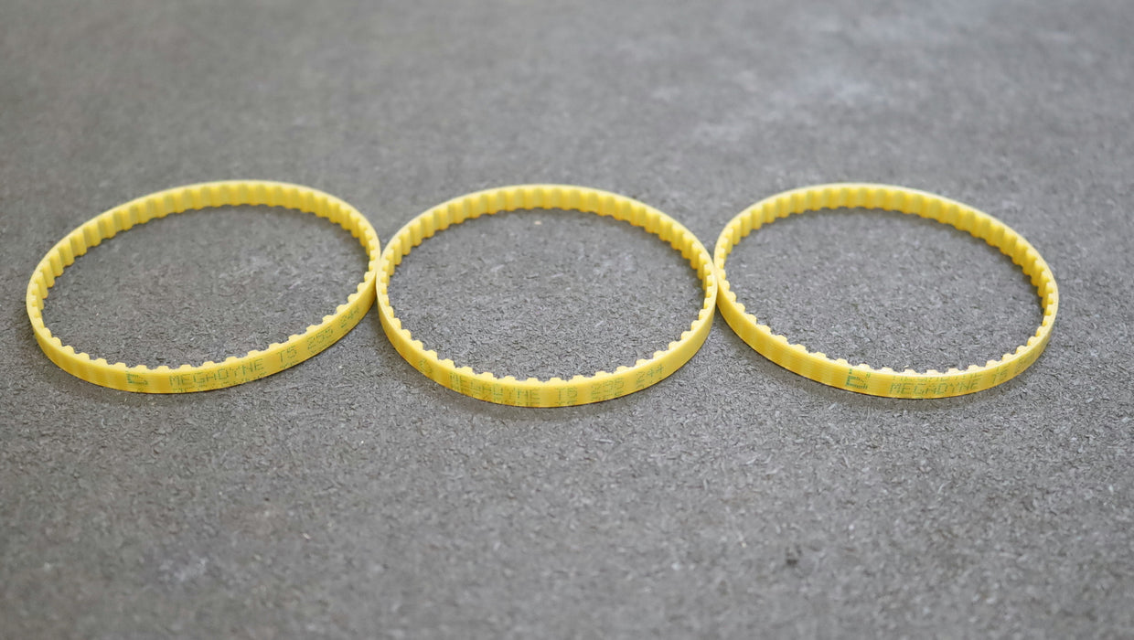 MEGADYNE 3x Zahnriemen 3xTiming belt T5 verschweißt L: 255mm B: 6mm unbenutzt
