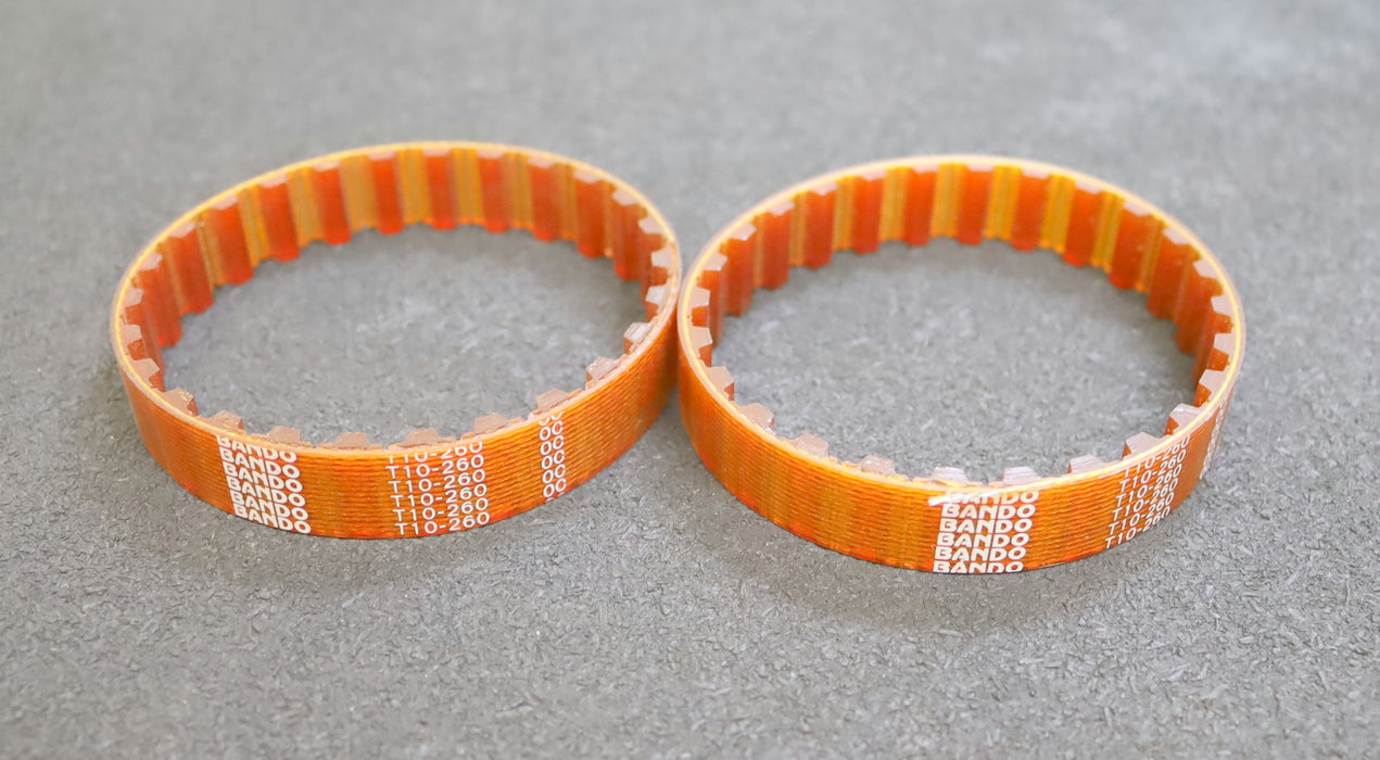 BANDO 2x Zahnriemen 2x Timing belt T10 verschweißt L: 260mm B: 16mm unbenutzt