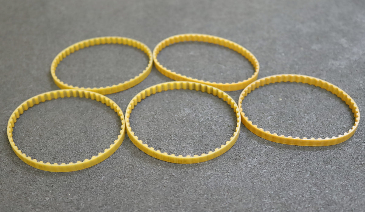 MEGADYNE 5x Zahnriemen 5xTiming belt T5 verschweißt L: 250mm B: 6mm unbenutzt