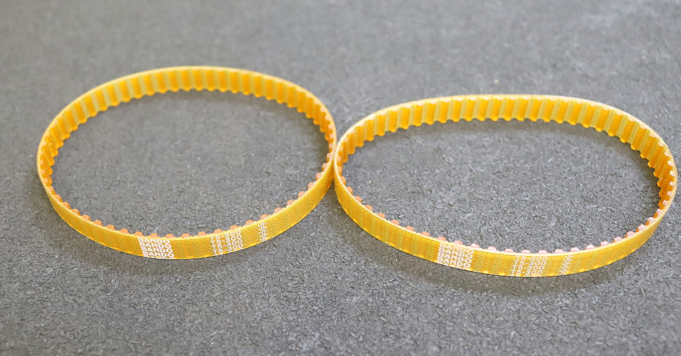 BANDO 2x Zahnriemen 2x Timing belt T5 verschweißt L: 300mm B: 10mm unbenutzt
