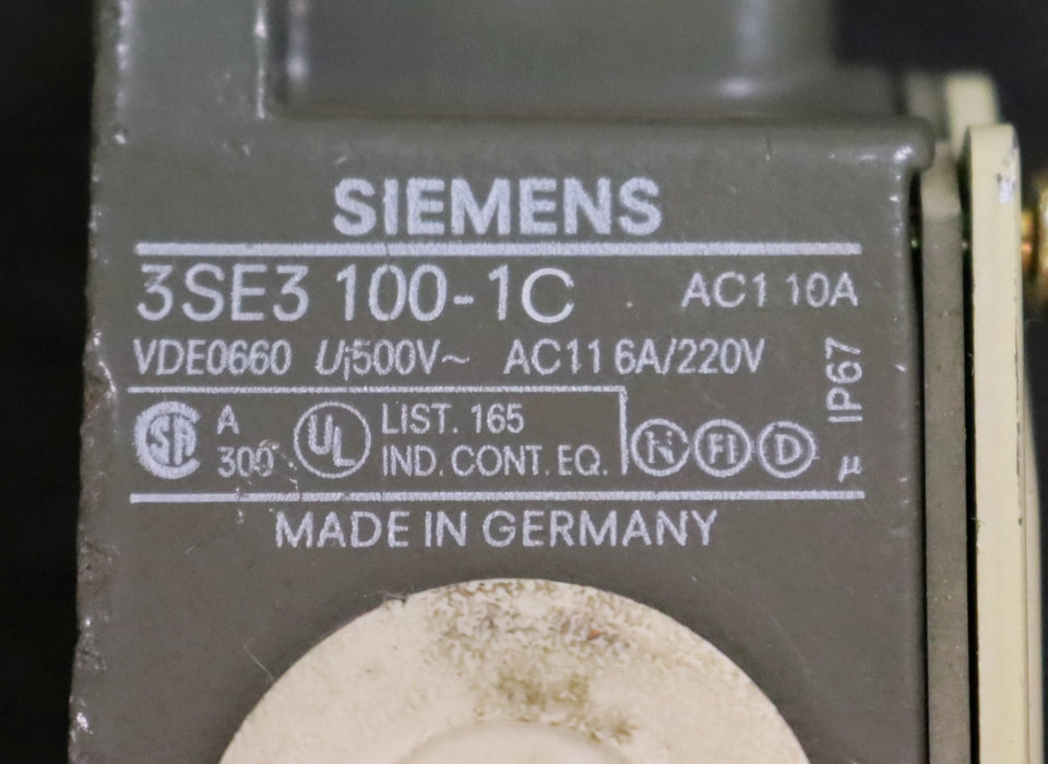 Siemens Positionsschalter 3SE3100-1C Ui = 500VAC AC11 6A/220V unbenutzt