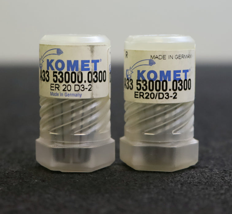 KOMET 2x Spannzange ER20 Ø 3-2mm A33 53000.0300 ID 038ZNKHW00341001 unbenutzt