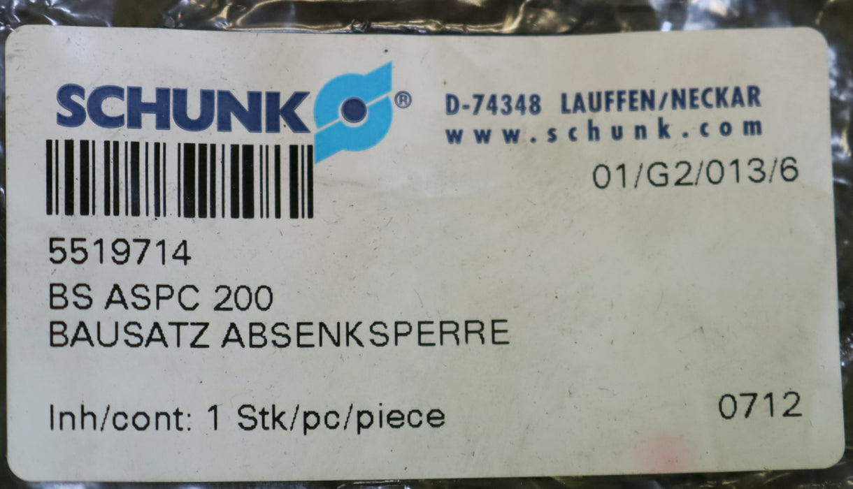 SCHUNK Bausatz Absenksperre ID 5519714 BS ASPC 200 unbenutzt in OVP