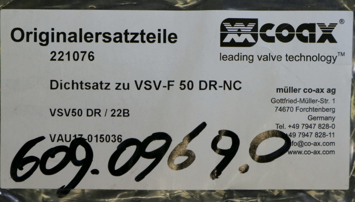 COAX Dichtsatz zu VSV-F 50 DR-NC Typ VSV50 DR / 22B Art.Nr. 221076 unbenutzt