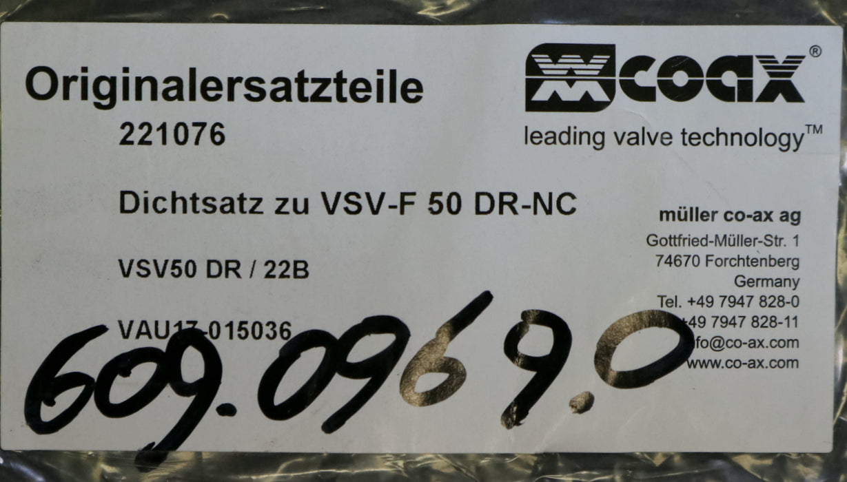 COAX Dichtsatz zu VSV-F 50 DR-NC Typ VSV50 DR / 22B Art.Nr. 221076 unbenutzt