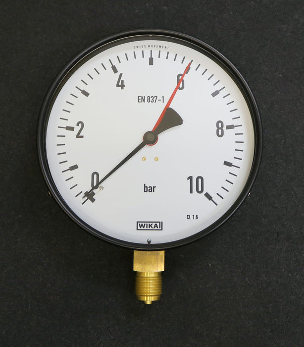 WIKA Manometer pressure gauge 0-10bar senkrecht Anschlussgewinde G1/2“