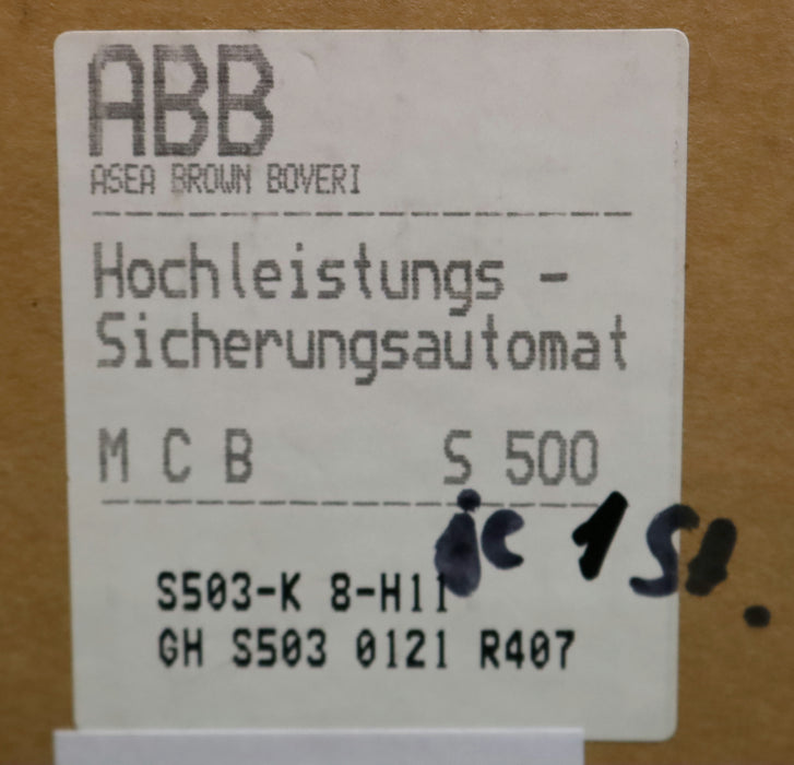 Bild des Artikels ABB-/-BBC-Hochleistungs-Sicherungsautomat-S503-K8-5,3-8A-400/690VAC-unbenutzt