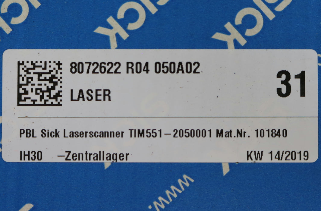 Bild des Artikels SICK-Laserscanner-TIM551-2050001-Software-V2.60-9-28VDC-4-7W-von-2018-unbenutzt