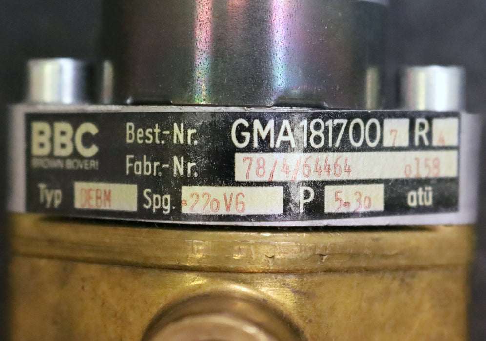 Bild des Artikels AEG-Druckluftventil-DEBM-220VDC-GMA-1817007R4-mit-G-AF-Y-040-L20-D01---5-30atü