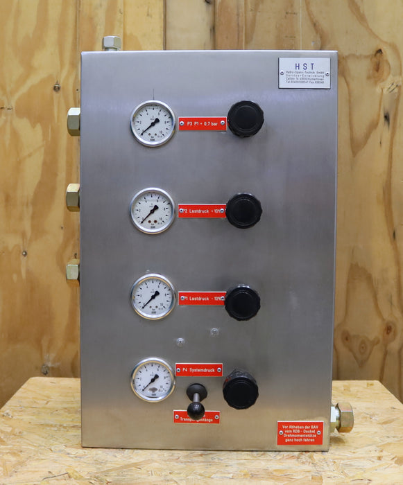 Bild des Artikels HAST-/-SMC-/-RITTAL-Pneumatikverteiler-auf-3-Laststrecken-0-10bar-mit-Messuhren