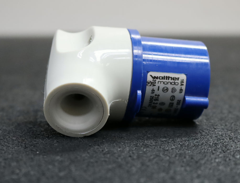 Bild des Artikels WALTHER-MONDO-Winkelstecker-Type-216306-2-Pol-+-E-Blau-230V-16A-IP44