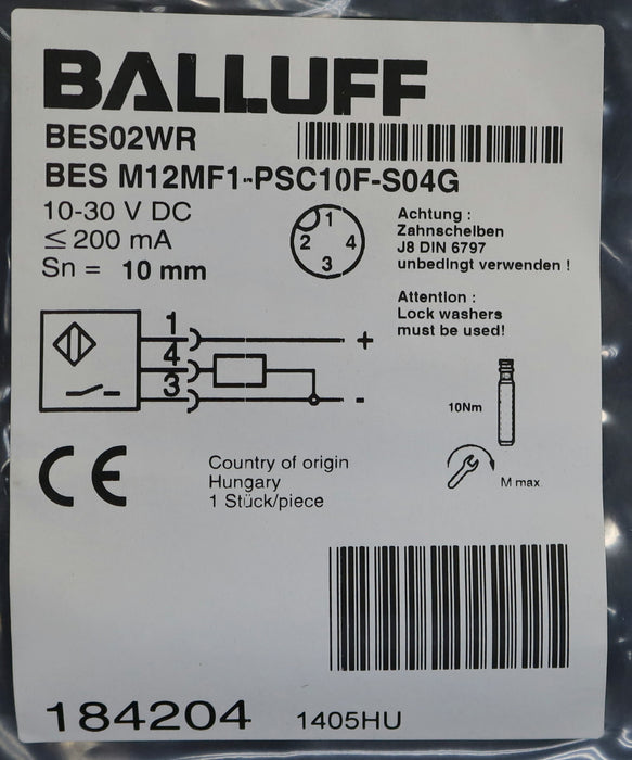 Bild des Artikels BALLUFF-Näherungsschalter-BES02WR-BES-M12F1-PSC10F-S04G-10-30VDC-sn-=-10mm