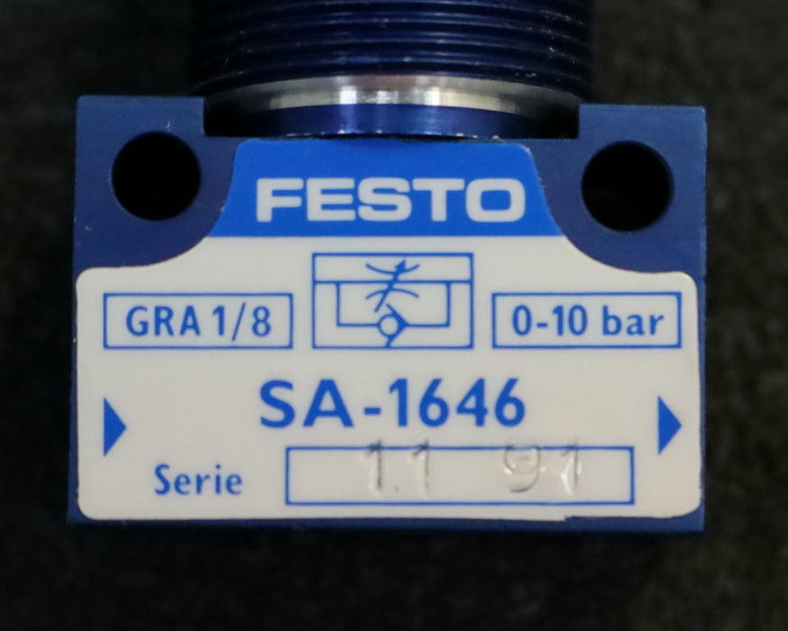 Bild des Artikels FESTO-Pneumatik-Drossel-Rückschlagventil-SA-1646-GRA-1/8-0-10bar-unbenutzt