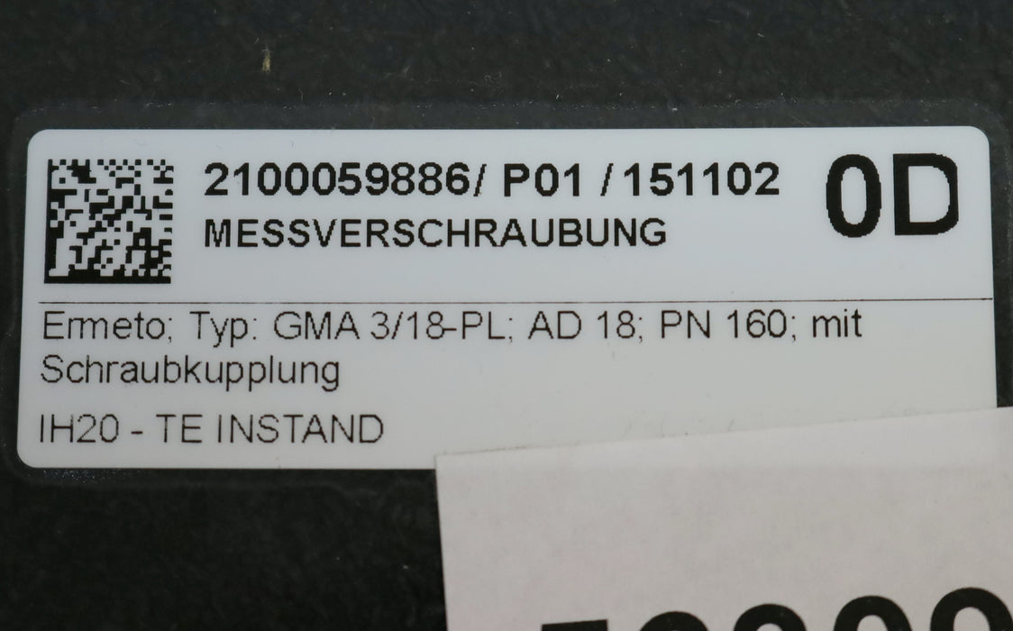 Bild des Artikels ERMETO-Gerade-Messverschraubung-mit-Schraubkupplung-GMA3/18-PL-für-AußenØ-18mm