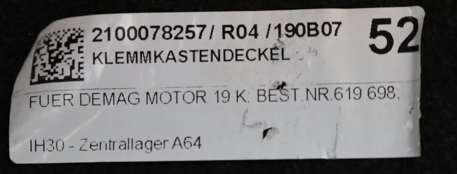 Bild des Artikels DEMAG-Klemmkasten-für-Motor-19K-Best.Nr.-619698-unbenutzt
