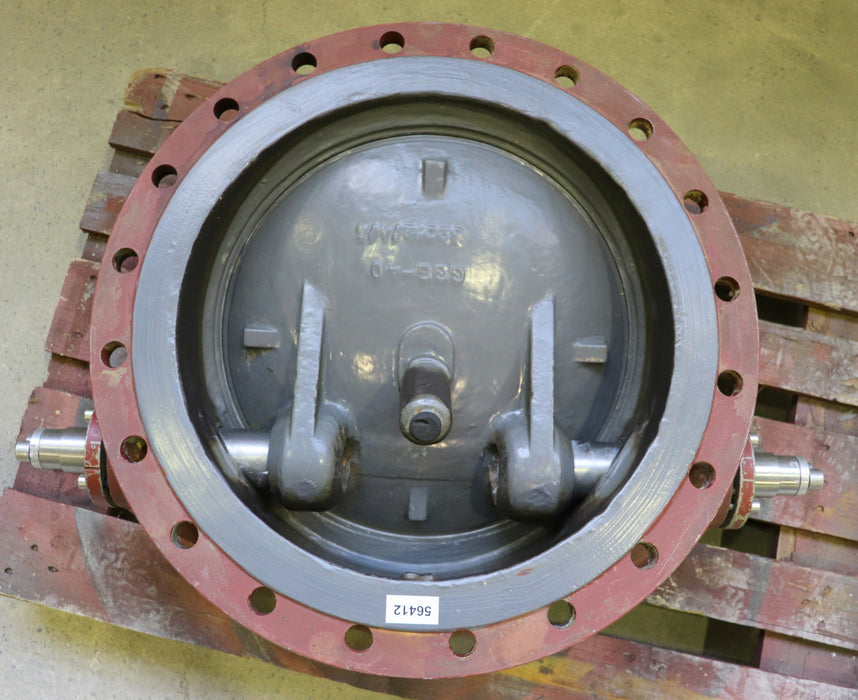 VAG Klappe DN500 PN10 FlanschØ 675mm mit 2 Lagerwellen Ø 50mm Länge 90mm