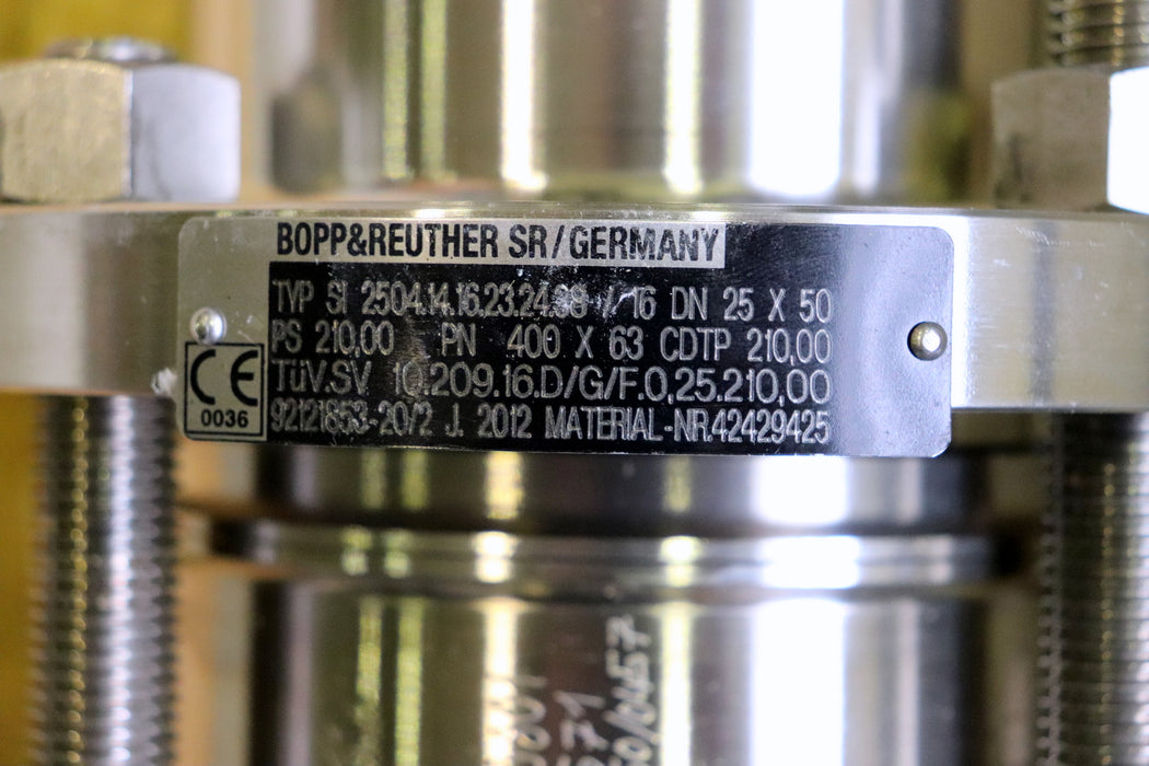 BOPP & REUTHER Sicherheitsventil in Eckfrom DN25/50 Ansprechdruck Pe = 210bar