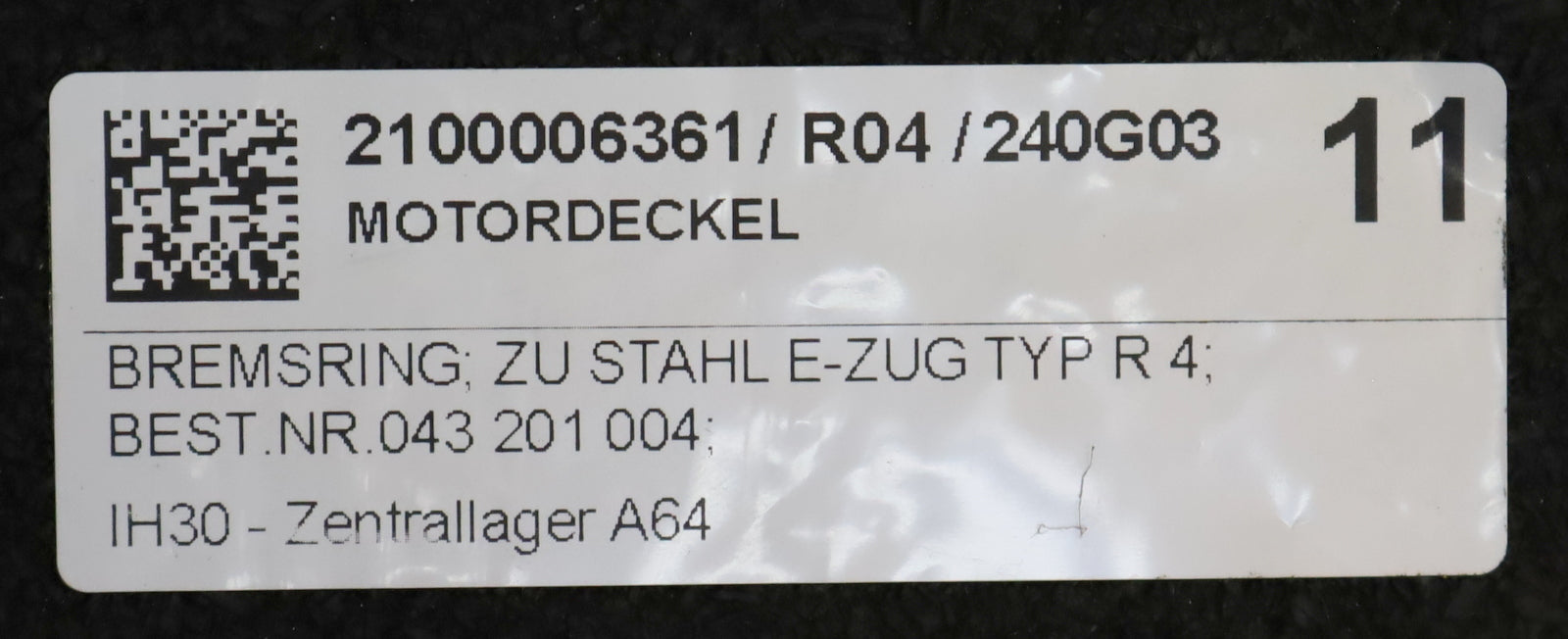 Bild des Artikels STAHL-Motordeckel-mit-Bremsring-für-STAHL-Elektrozug-Typ-R4-Best.Nr.-043-201-004