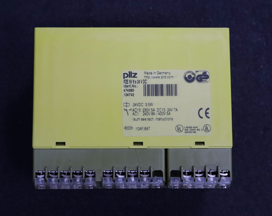 Bild des Artikels PILZ-Sicherheitsrelais-PZE-5V-8s-24VDC<brArt.Nr.-474985-24VDC-3,5W-gebraucht