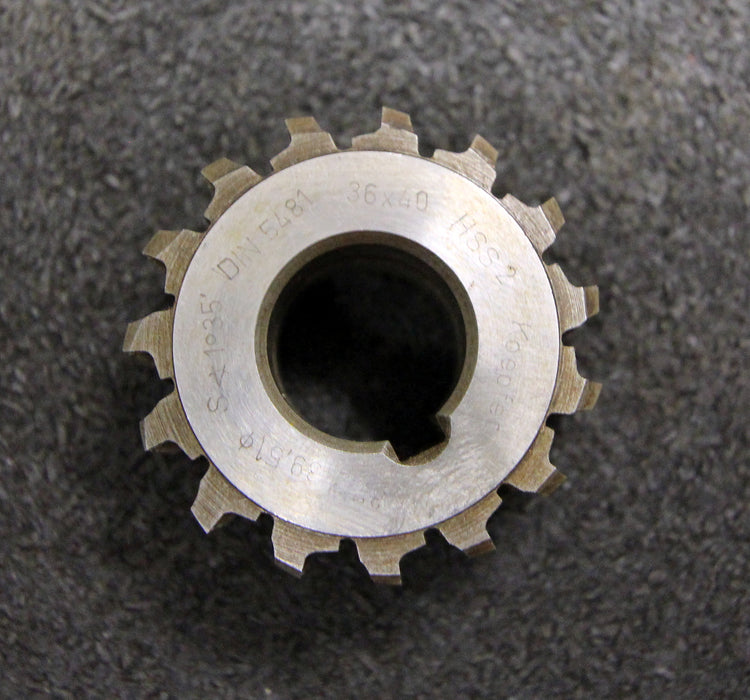 Bild des Artikels KOEPFER-Kerbzahnwellenwälzfräser-serration-hob-36-x-40-DIN5481-Ø38-x-20-x-Ø16mm
