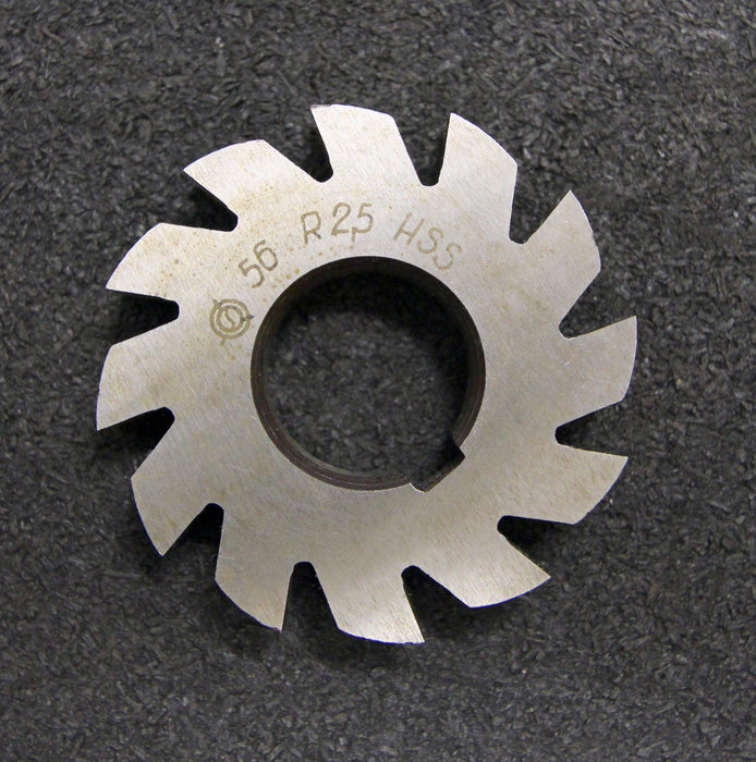 Bild des Artikels Halbrund-Formfräser-konkav-Radiusfräser-Radius-2,5mm---56x10x22mm-12-Spannuten